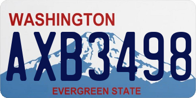 WA license plate AXB3498