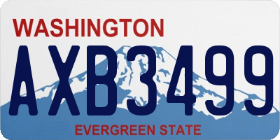 WA license plate AXB3499