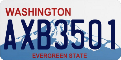 WA license plate AXB3501