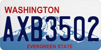 WA license plate AXB3502