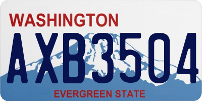 WA license plate AXB3504