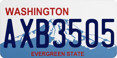 WA license plate AXB3505