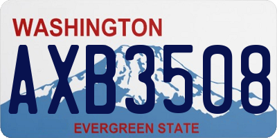 WA license plate AXB3508