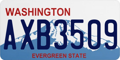 WA license plate AXB3509