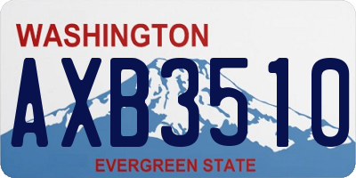 WA license plate AXB3510