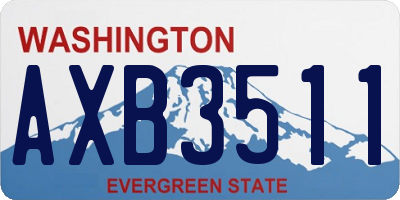 WA license plate AXB3511