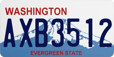 WA license plate AXB3512