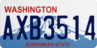 WA license plate AXB3514