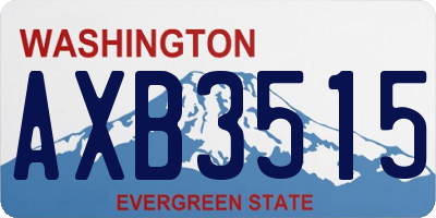 WA license plate AXB3515