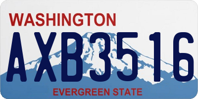WA license plate AXB3516