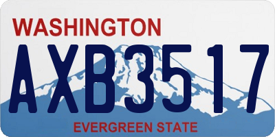 WA license plate AXB3517