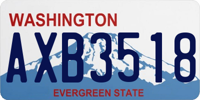 WA license plate AXB3518