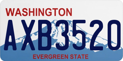 WA license plate AXB3520