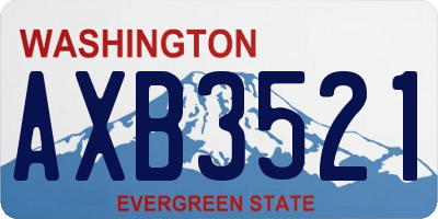 WA license plate AXB3521