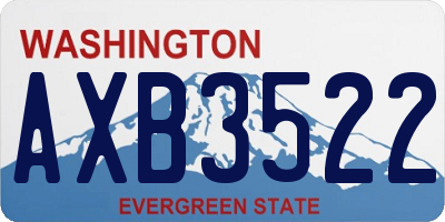 WA license plate AXB3522