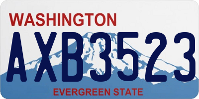 WA license plate AXB3523
