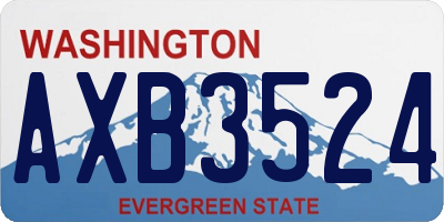 WA license plate AXB3524