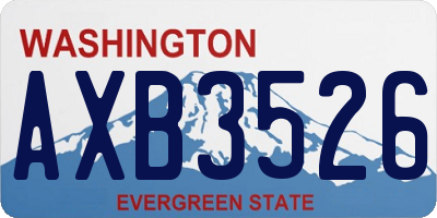 WA license plate AXB3526