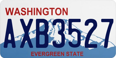 WA license plate AXB3527