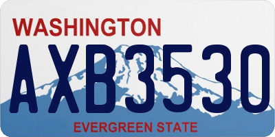WA license plate AXB3530