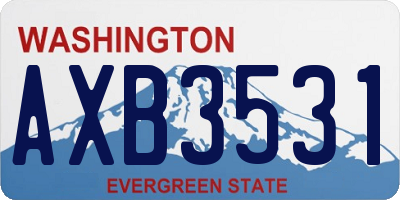 WA license plate AXB3531