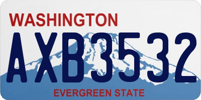 WA license plate AXB3532