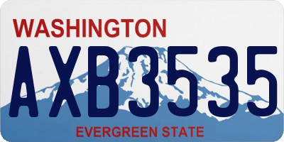 WA license plate AXB3535