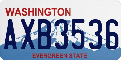 WA license plate AXB3536