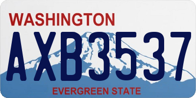 WA license plate AXB3537