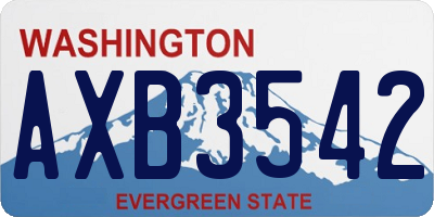 WA license plate AXB3542