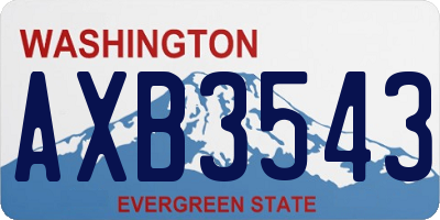 WA license plate AXB3543