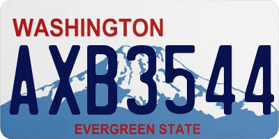 WA license plate AXB3544