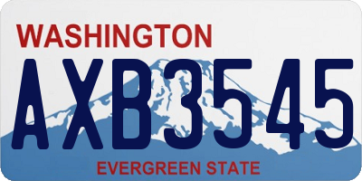 WA license plate AXB3545