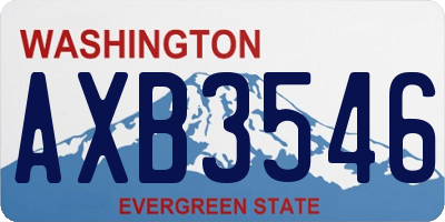 WA license plate AXB3546