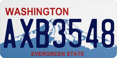 WA license plate AXB3548