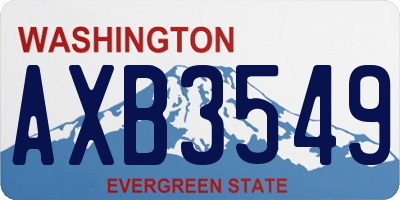 WA license plate AXB3549