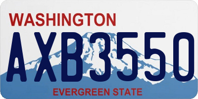 WA license plate AXB3550