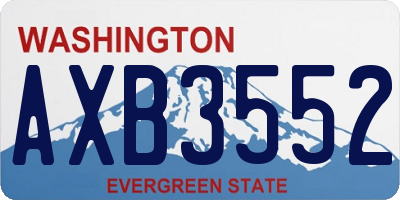 WA license plate AXB3552