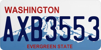 WA license plate AXB3553
