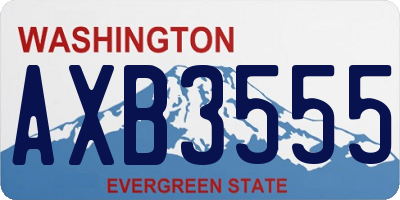 WA license plate AXB3555