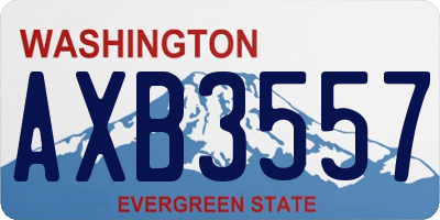 WA license plate AXB3557