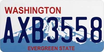 WA license plate AXB3558