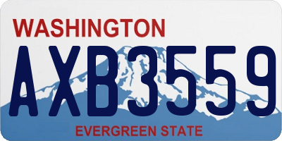 WA license plate AXB3559