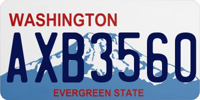 WA license plate AXB3560