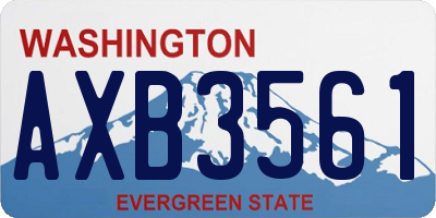 WA license plate AXB3561