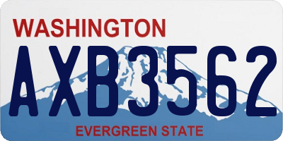 WA license plate AXB3562
