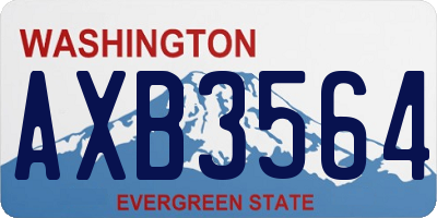 WA license plate AXB3564