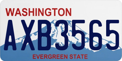 WA license plate AXB3565