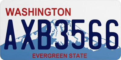 WA license plate AXB3566