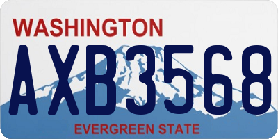 WA license plate AXB3568